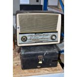 A FERRANTI VHF/AM RADIO, Type U1003, in need of restoration, together with a HMV black cased