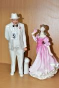 TWO ROYAL DOULTON FIGURINES, comprising 'Winston Churchill' HN3057 and 'Figure of the Year 1999 -