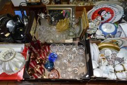 FIVE BOXES AND LOOSE CERAMICS, GLASS, KITCHEN RELATED etc, to include Paragon (a boxed oval dish,