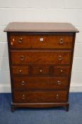 A STAG MINSTRAL CHEST OF THREE SHORT AND FOUR LONG DRAWERS (Sd)