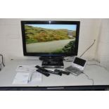 A PANASONIC TX-L32S20BA 32ins LCD TV with remote, a Huawei TalkTalk box with remote, an Unbranded