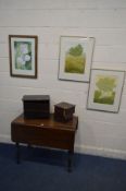 TWO FRAMED KENNETH LEECH LIMITED EDITION PRINTS, another framed print, a pine wall mirror, a