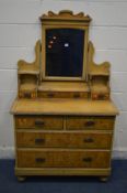 A LATE VICTORIAN SCUMBLED PINE DRESSING CHEST with a single mirror, width 100cm x depth 50cm x