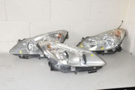 THREE VAUXHALL CORSA HEADLAMP ASSEMBLIES comprising of a NS and OS for a 2006-2011 Deisel and a NS