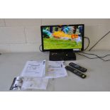 A LOGIK L22-FE14 22ins TV with remote and angled wall bracket but no stand and a Panasonic DMR-