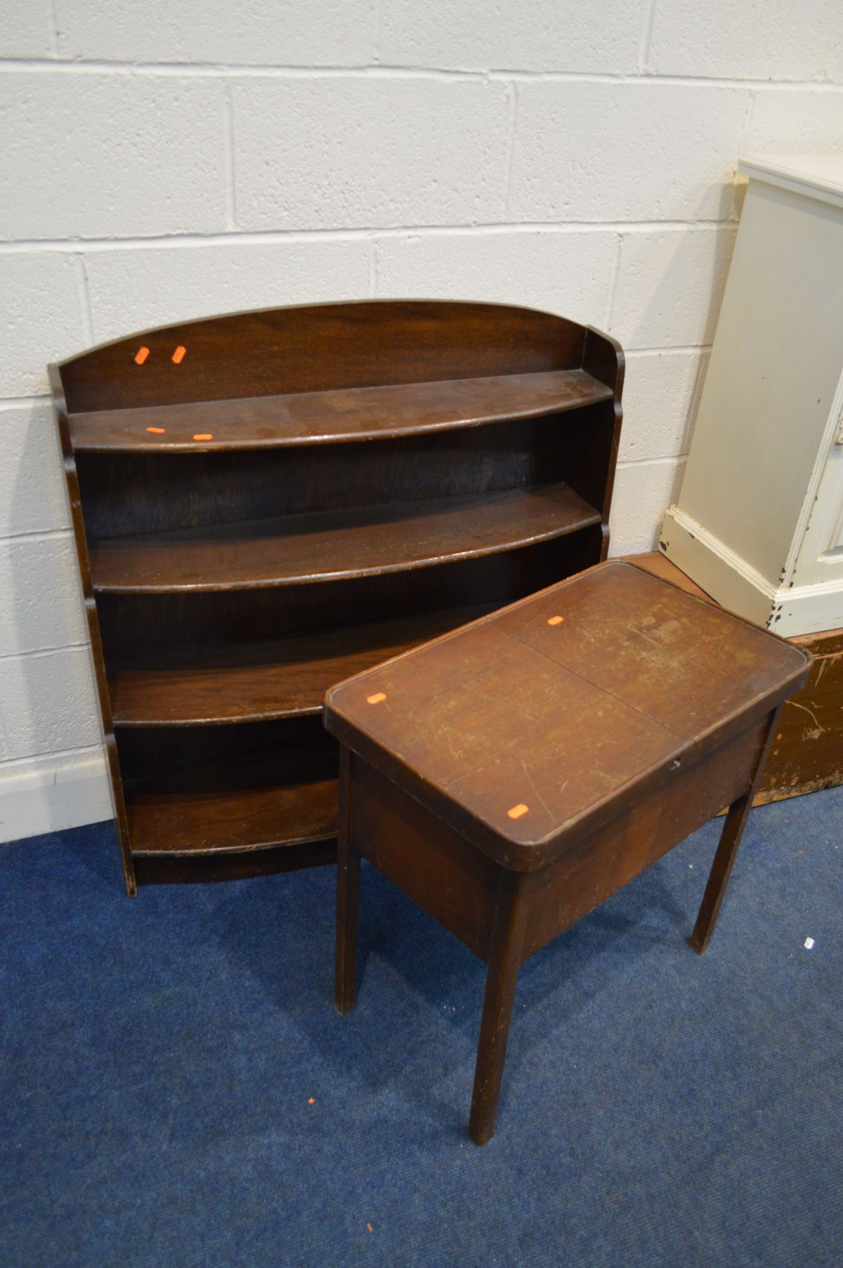 A QUANTITY OF OCCASIONAL FURNITURE, to include a scumbled pine blanket chest, oak open bookcase, - Image 2 of 4