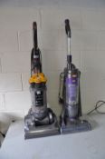 A DYSON DC33 VACUUM CLEANER with two spare belts and a Vax Air Reach Vacuum cleaner (both PAT pass