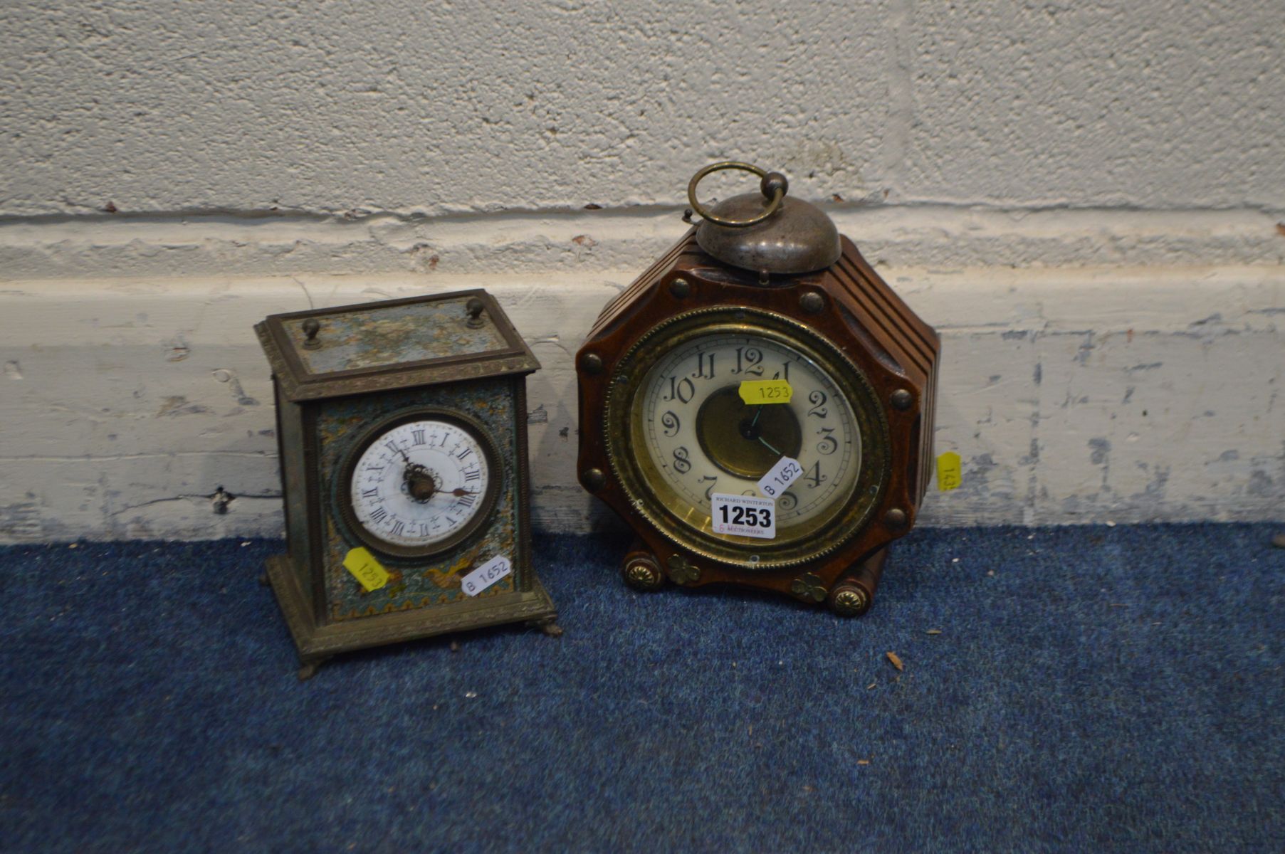 TWO MANTEL CLOCKS including a carriage clock