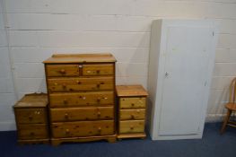 A TALL PINE CHEST OF TWO SHORT AND FOUR LONG DRAWERS, width 91cm x depth 46cm x height 119cm, a pine