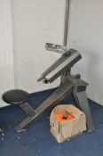 A GUNSAFE CLAY PIDGEON TRAP 105cm long, 87cm wide and 97cm high along with a box of clays (2)