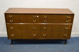 A G PLAN LIBREMZA AFROMOSIA SIDEBOARD/CHEST OF EIGHT DRAWERS, width 150cm x depth 46cm x height