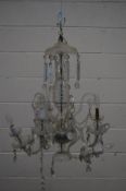 A VENETIAN GLASS FIVE BRANCH CHANDELIER (ideal for restoration, losses and repairs)