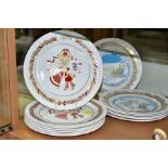 THIRTEEN SPODE CHRISTMAS PLATES, comprising 1974 (x 2), 1976-1980 with boxes, and Christmas Pastimes