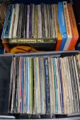 TWO TRAYS CONTAINING OVER ONE HUNDRED AND FIFTY LPs AND BOXSETS, including The Goons, Tony