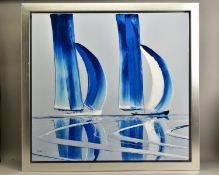DUNCAN MACGREGOR DMAC (BRITISH 1961) 'OCEANS REACH' a limited edition print of stylised yachts 4/95,