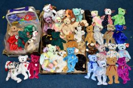 TWO BOXES OF ASSORTED TY BEANIE BABIES, majority with tags, includes Platinum Membership case,