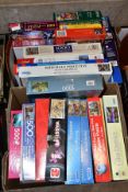 TWO BOXES OF BOXED JIGSAWS, including Gibsons 1000 piece 'Grandads Workshop', Jumbo 1000 pieces