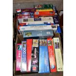 TWO BOXES OF BOXED JIGSAWS, including Gibsons 1000 piece 'Grandads Workshop', Jumbo 1000 pieces