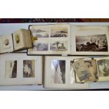 VICTORIAN PHOTOGRAPH ALBUMS, two leather bound, brass clasped photograph albums containing (