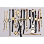 A BAG OF TWENTY 'SEKONDA' WRISTWATCHES AND A 'SEKONDA' WATCH FOB, mostly ladies quartz watches, of