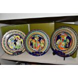 THREE BOXED ROSENTHAL CHRISTMAS PLATES, 1973, 1974 and 1975 all signed by Bijorn Wiinbald