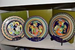 THREE BOXED ROSENTHAL CHRISTMAS PLATES, 1973, 1974 and 1975 all signed by Bijorn Wiinbald