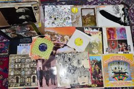 A COLLECTION OF FOURTEEN LPs AND 7IN SINGLES BY THE BEATLES, eight LPs by Led Zepplin, twenty nine