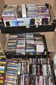 FOUR BOXES OF DVD'S AND CD'S, the DVD'S include 'Slumdog Millionaire', 'Braveheart', 'Winston