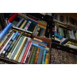 BOOKS, six boxes containing approximately two hundred and ten titles including Flora Fauna,