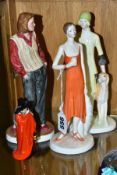 FOUR VARIOUS FIGURES, comprising three Coalport 'Miss 1925', 'Miss 1928' (both from Ladies of