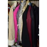 A SMALL COLLECTION OF LADIES AND GENTLEMENS CLOTHING AND ACCESSORIES, ETC, including an HR wool
