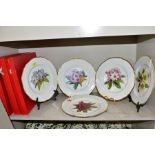 A SET OF FIVE SPODE RHODODENDRONS PLATES, titled 'Dalhousie', ' Fortune', 'Gwylt King', 'Hodgsoni'