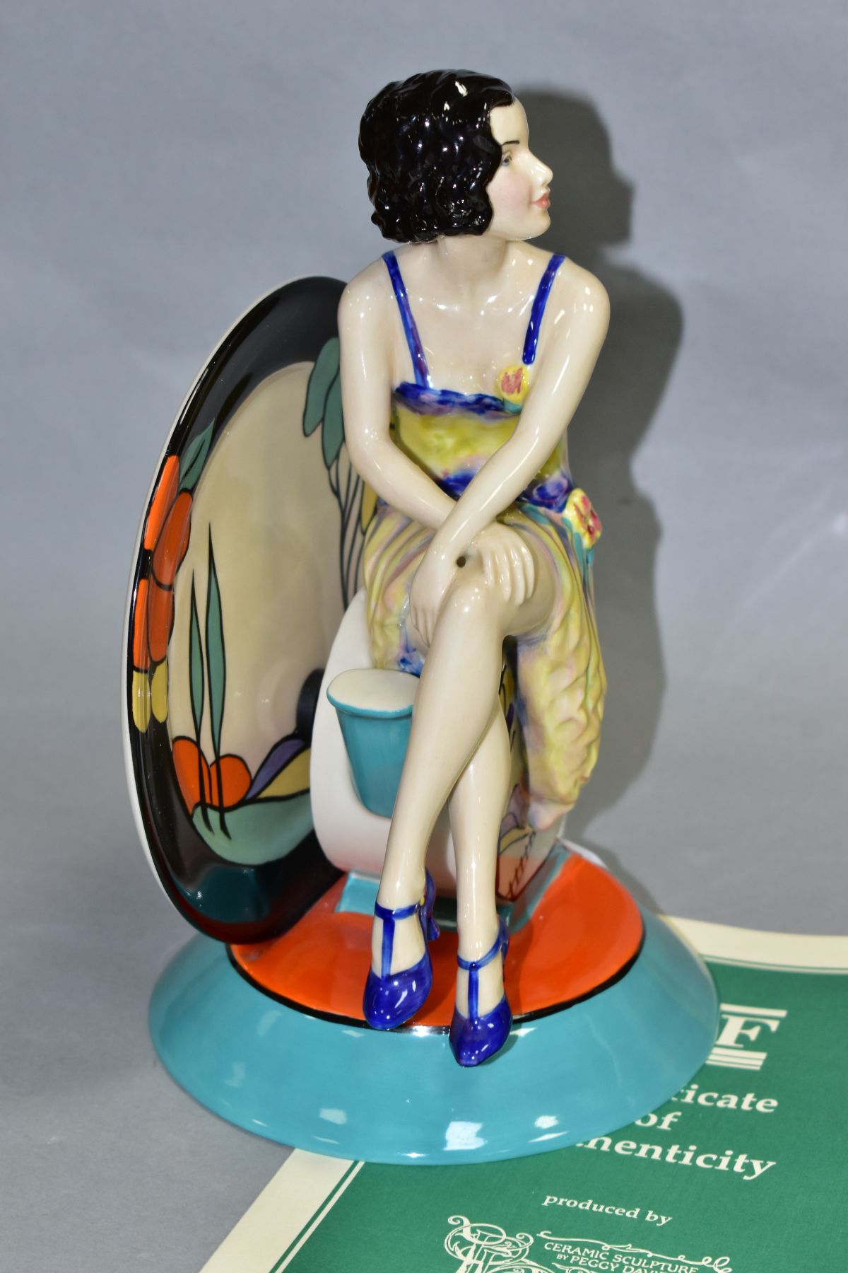 A BOXED LIMITED EDITION KEVIN FRANCIS CERAMICS FIGURE, 'Young Clarice Cliff - Renaissance' by Andy - Image 4 of 6