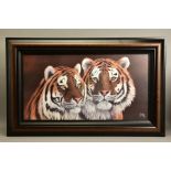 JONATHAN TRUSS (BRITISH 1960) 'BIG SHOTS' a limited edition print of a pair of Tigers 19/195, signed