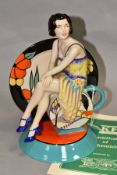 A BOXED LIMITED EDITION KEVIN FRANCIS CERAMICS FIGURE, 'Young Clarice Cliff - Renaissance' by Andy