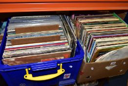 TWO TRAYS CONTAINING OVER ONE HUNDRED AND FIFTY LPS of mostly easy listening music including Shirley