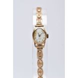 A LADY'S 9CT GOLD ROTARY WRISTWATCH', oval case measuring approximately 16.5mm x 14.0mm,