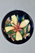 A MOORCROFT POTTERY 2004 COLLECTORS CLUB PIN DISH, 'Panache' pattern, impressed backstamp and
