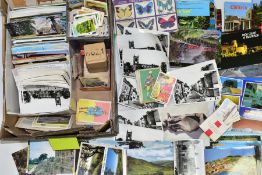 POSTCARDS AND CIGARETTE CARDS, one box of modern postcards, photocards (parish Church, Stone) and