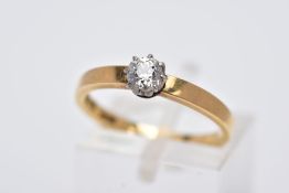 A DIAMOND SINGLE STONE RING, an old cut diamond, estimated weight 0.30ct, colour assessed as H-I,