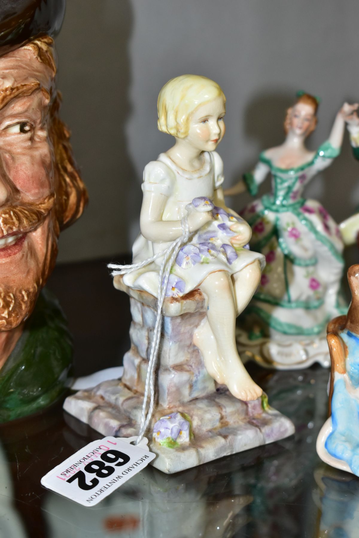 A SMALL GROUP OF ORNAMENTAL CERAMICS, comprising a Royal Worcester 'Sunshine' figure modelled by - Image 4 of 7