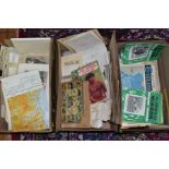 EPHEMERA, THREE BOXES OF PAPER EPHEMERA, to include newspapers/cuttings, maps, indentures,