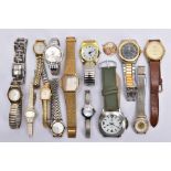 FOURTEEN ASSORTED WRISTWATCHES, mostly quartz movements, with names such as 'Limit, Sekonda,