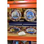 A SET OF FOUR LIMITED EDITION BOXED ROYAL WORCESTER CABINET PLATES FROM THE NELSON COLLECTION,