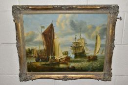 A MODERN 17TH CENTURY VIEW OF A DUTCH MARITIME SCENE after the original by Abraham Storck, unsigned,