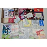 A QUANTITY OF ASSORTED FOOTBALL AND SPORTING EPHEMERA, to include letter signed by Harold Larwood,