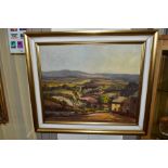 EDWARDS (20TH CENTURY) a rural landscape, signed bottom left, oil on canvas laid on board, framed,