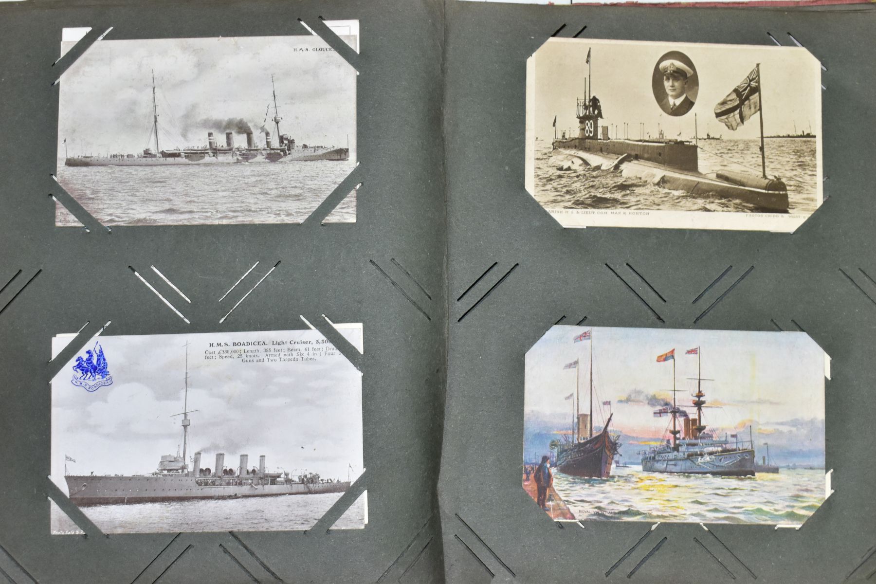 POSTCARDS, one album containing approximately one hundred and fifty WWI era Naval Battleship - Image 9 of 11