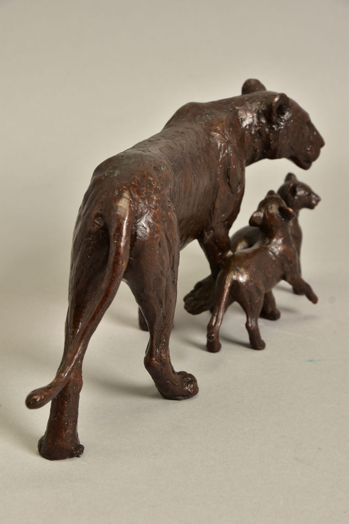 MICHAEL SIMPSON (BRITISH CONTEMPORARY) 'CUB SCOUTS', a limited edition bronze sculpture of a lioness - Image 4 of 6