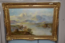 FRANCIS E.JAMIESON (1895-1950) 'LOCH KATRINE', a Scottish landscape, a large body of water to the